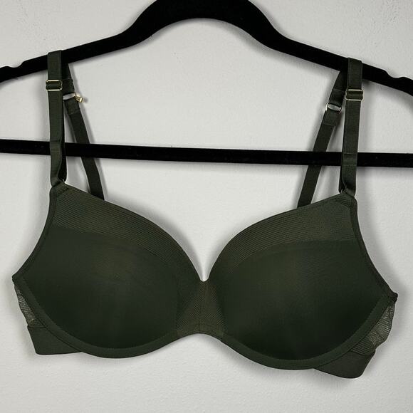 Lively Olive Green All Day No Wire Mesh Side Push Up Bra Size 34C - Picture 2 of 7